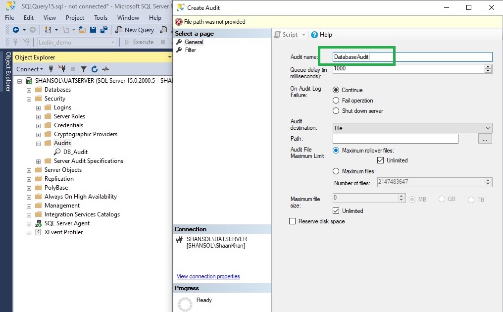 SQL Tutorials: Database-audit-step-by-step