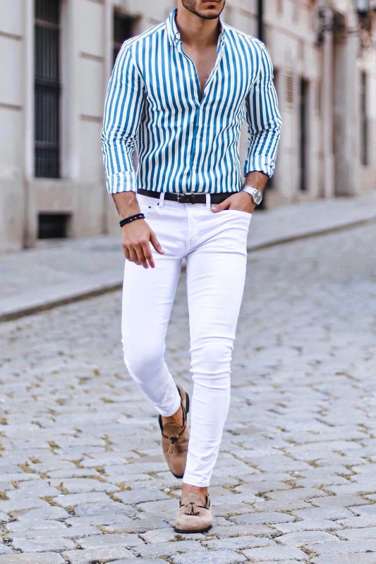 How to style a white jeans? | White Jeans Outfit men. - TiptopGents