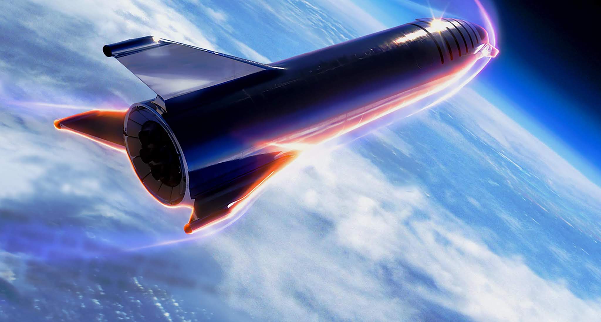First official HQ render of SpaceX stainless steel Starship human Mars