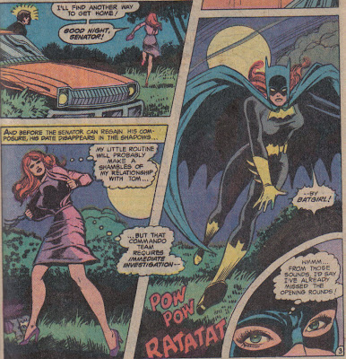Wait, she was wearing her Batgirl outfit, under her clothes, on a date? That date was either going nowhere, or somewhere great...