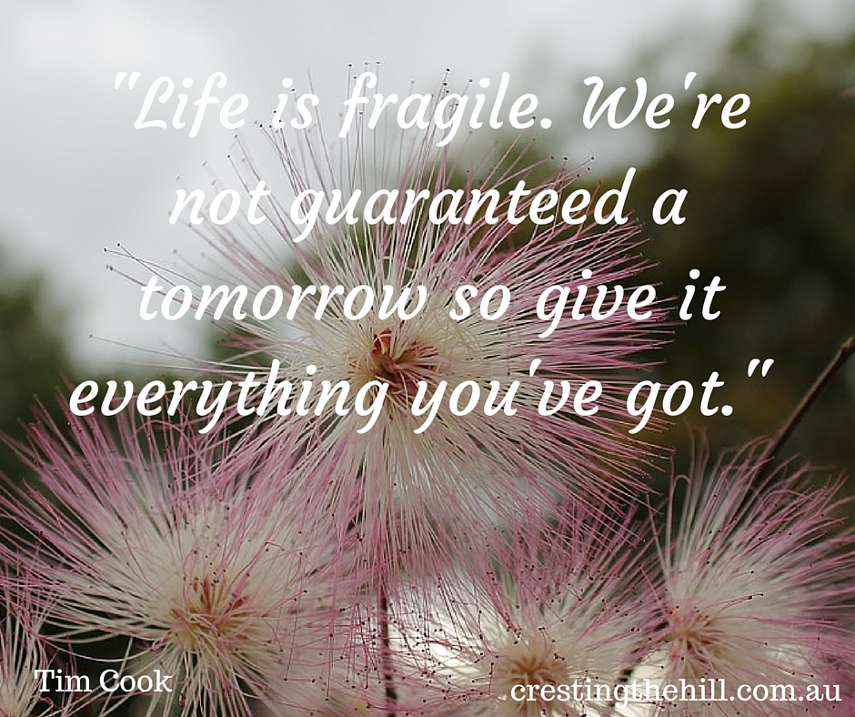 finding joy in a fragile life Cresting The Hill