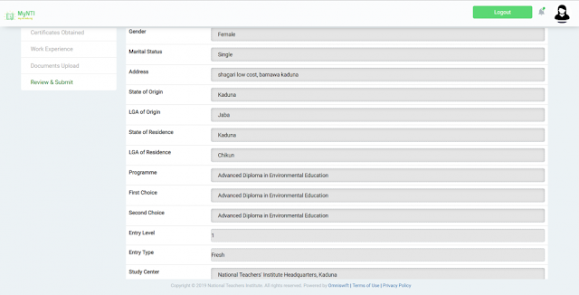 NTI Application Form 2019/2020 [Photos] | NCE, BDPs, PTTP & PGDE