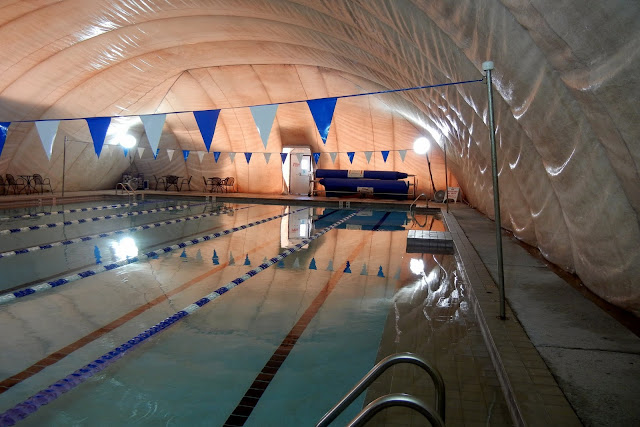 The six lane lap pool at the Fayetteville Athletic Club