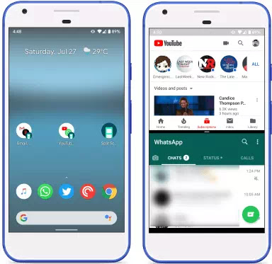 Cara membuka 2 aplikasi langsung dalam mode split screen-2 Cara membuka 2 aplikasi langsung dalam mode split screen-2