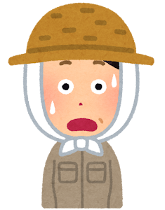農家の女性のイラスト「驚いた顔」
