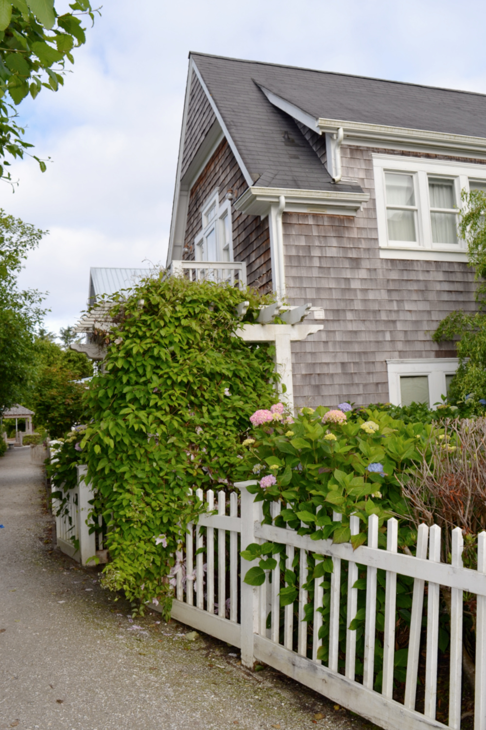 seabrook washington beach home with hydrangeas