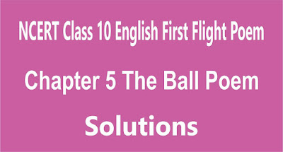 NCERT Class 10 English First Flight Poem Chapter 5 The Ball Poem NCERT Class 10 English First Flight Poem Chapter 5 The Ball Poem
