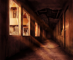 Anime Landscape: Abandoned Hallway Anime Background