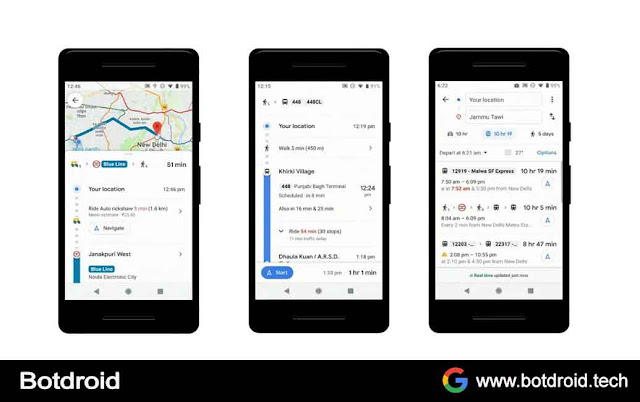 Google maps features
