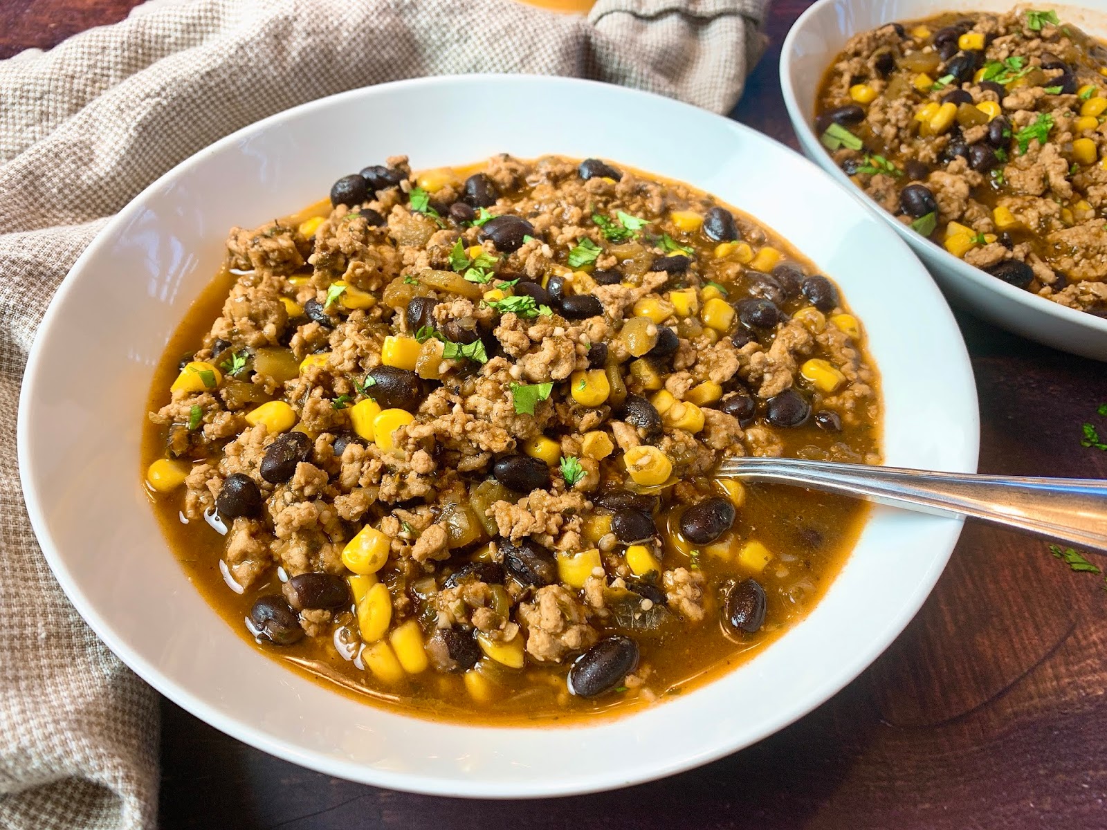 Chicken Chili with Black Beans and Corn