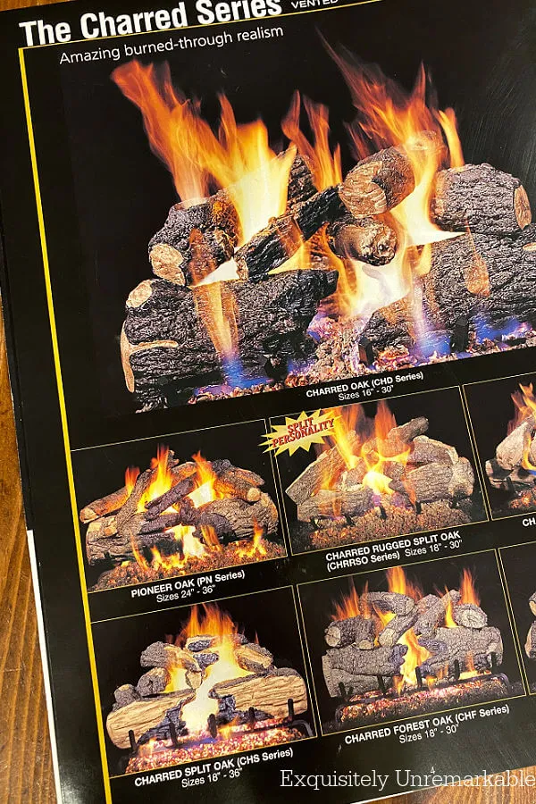 Real Fyre Charred Series page in catalog