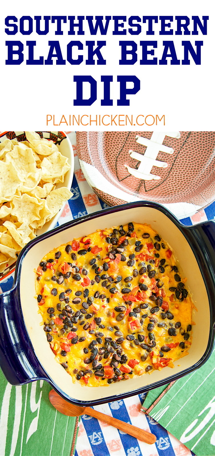 Southwestern Black Bean Dip {Football Friday} Plain Chicken®