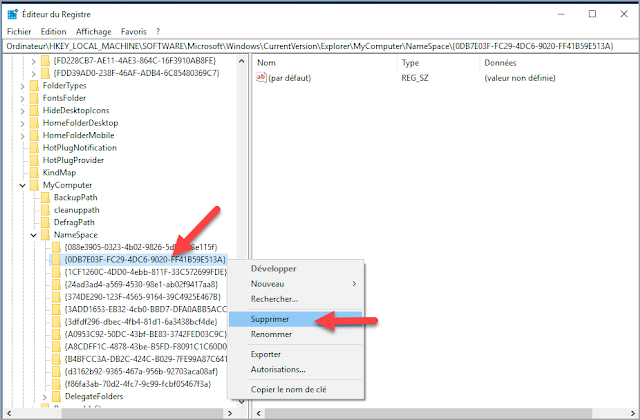 Cacher le dossier Objets 3D de ce PC sous Windows 10 cacher, afficher, masquer, supprimer, enlever, dossiers, Ce PC, Objets 3D, base de registre, Windows 10, trucs et astuces