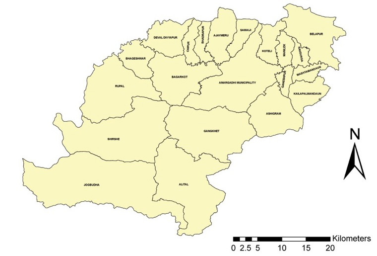 Map Of Dadeldhura District Nepal Dadeldhura District