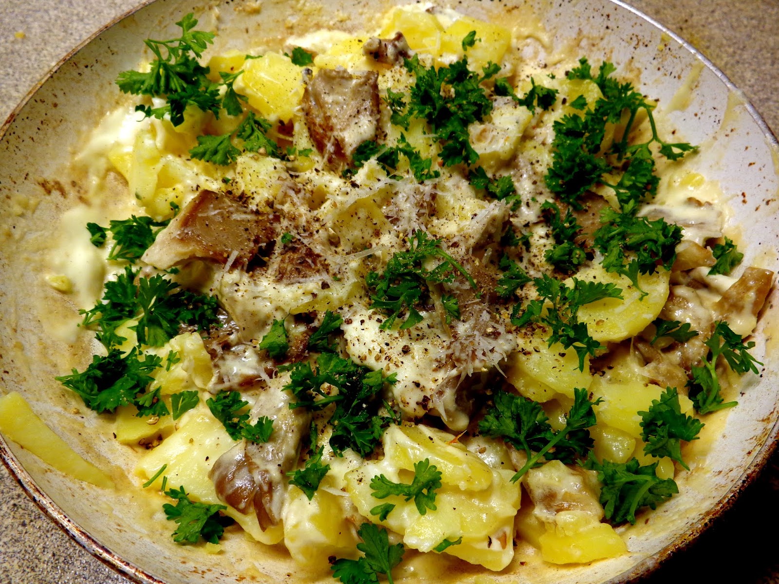 Wat ik gegeten heb Aardappels met Paddenstoelen en Mascarpone