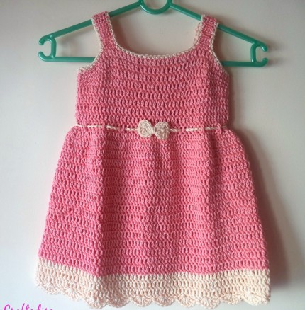Summer Peach Toddler Dress - Free Crochet Pattern