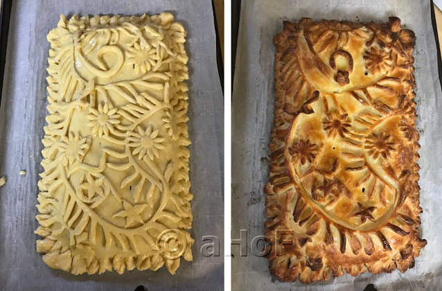 Free Form, Puff Pastry, Turkey Pie, unbaked, baked