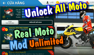 Real Moto Mod Unlock All Moto Level 40 Unlimited Game lậu free full all