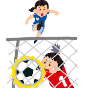 ゴールが決まったイラスト（女子サッカー）