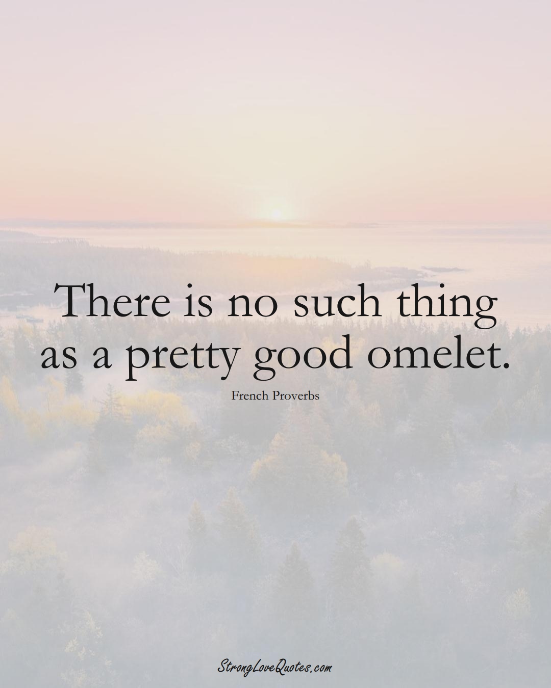 There is no such thing as a pretty good omelet. (French Sayings);  #EuropeanSayings