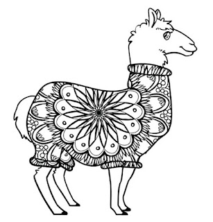 Llama coloring pages animals for adults to print free