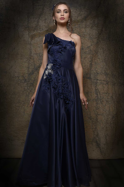 Embroidered Evening Gown