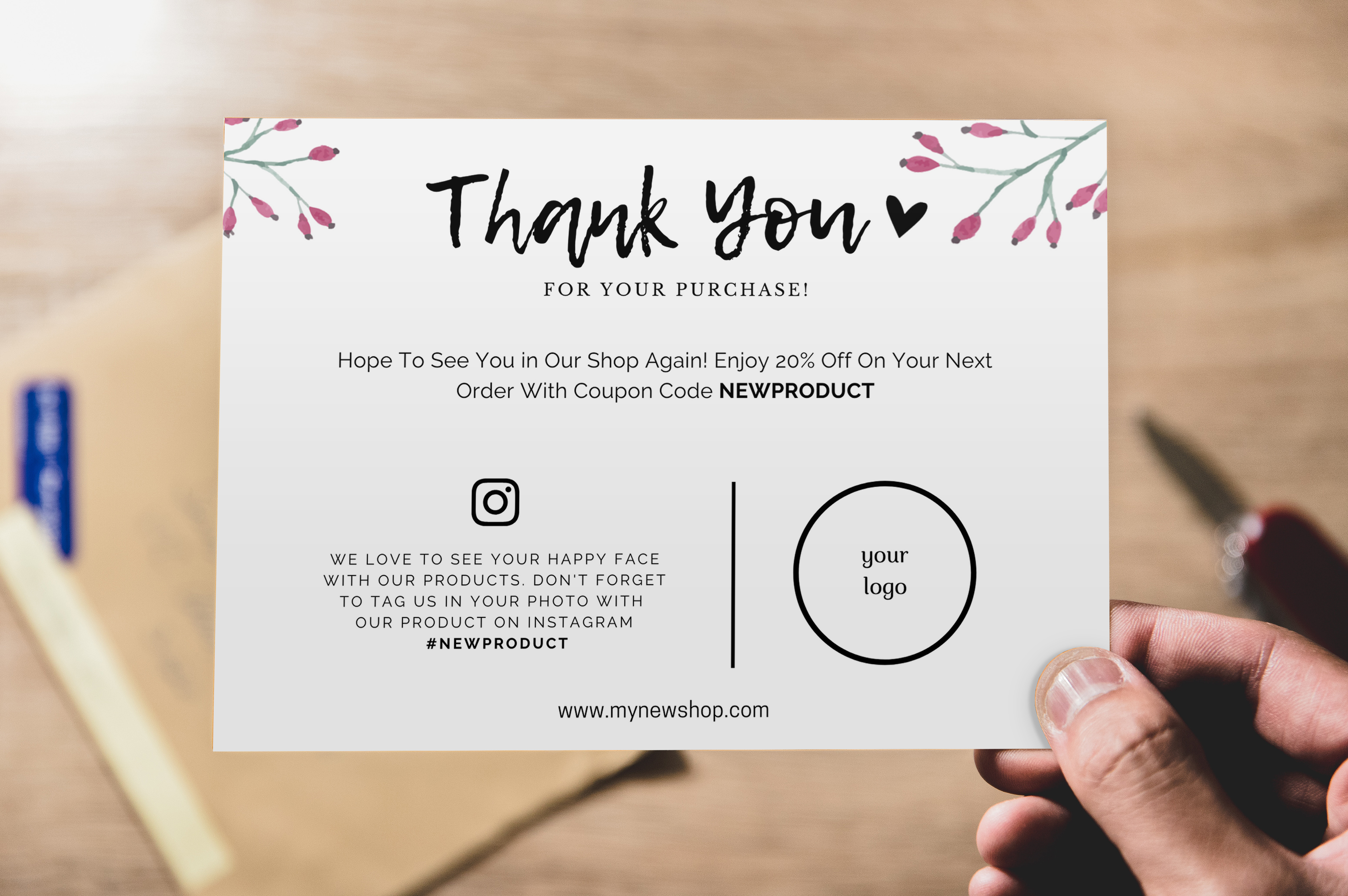 Editable Business Thank You Note Template | Printable Thank You Card - $ 4.50 | Digiprints Store