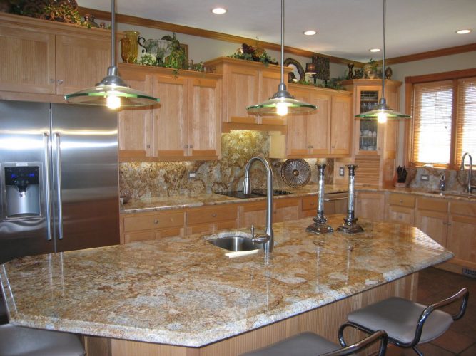 Desain Meja Dapur  Dari Granit  Modern Untuk Rumah Minimalis 