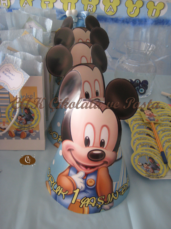 ÇAK Çikolata ve Pasta Bebek Mickey Mouse Temalı 1 Yaş Parti