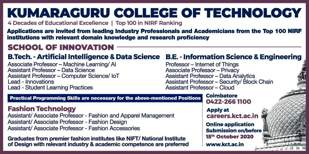 Kumaraguru College of Technology, Coimbatore, Tamilnadu, Wanted