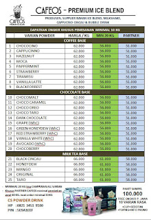 Harga Jual Bubuk Minuman Cokelat Cafeos