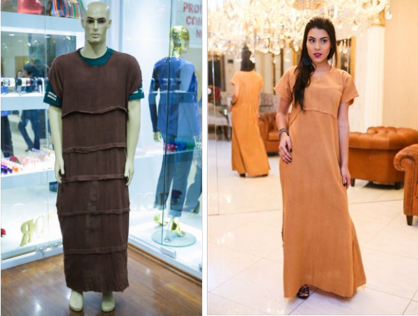 vestido de pano de saco