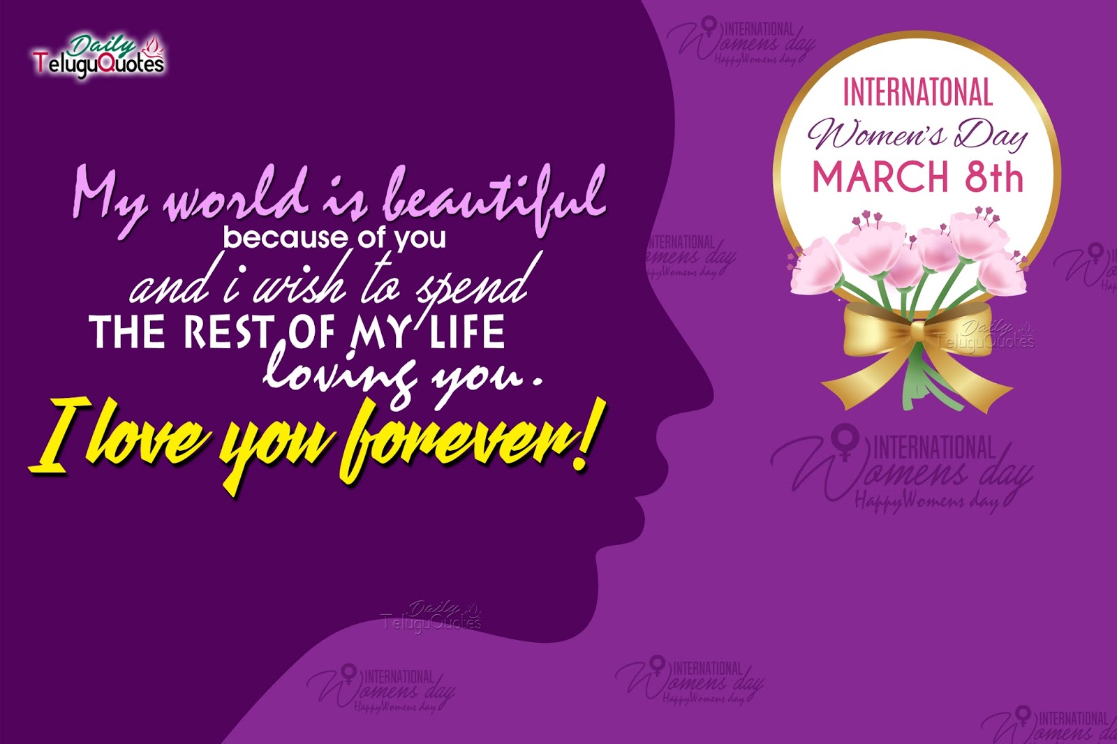 I Love you forever happy women s day wishes quotes and greetings hd wallpapers for