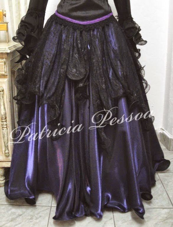 roupa de pomba gira preta e roxa