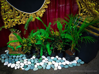Small Rocks And Ornamental Plants At The Bottom Of Balinese Wedding Gate, Bali, Indonesia