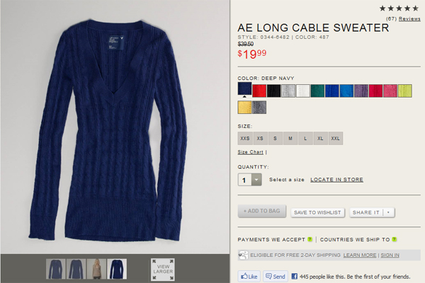 Deals Under $10 : AE Long Cable Sweater in 14 Vibrant Colors - Elle Blogs