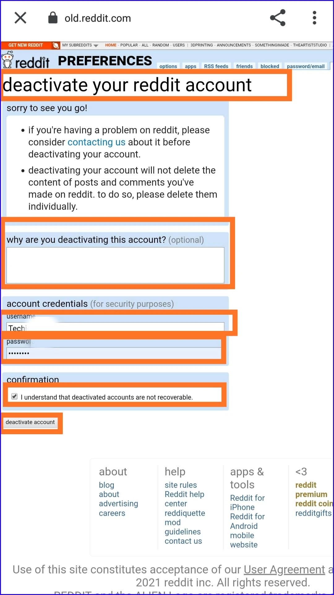 How to Delete Reddit Account on Mobile App 27 - Techk