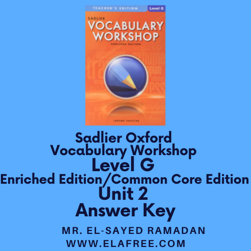 unit 5 level g vocab answers unit 5 level g vocab answers