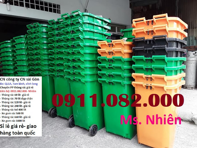 Nơi cung cấp thùng rác 240 lít giá rẻ tại huyện Cần Giuộc- long an