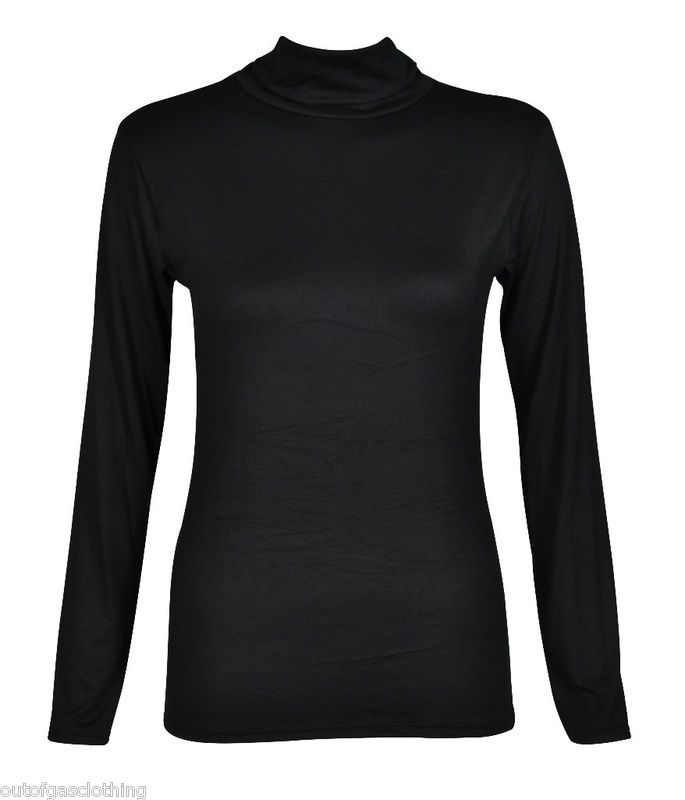 London Black in News: Womens Turtle Polo Neck Jumper Top
