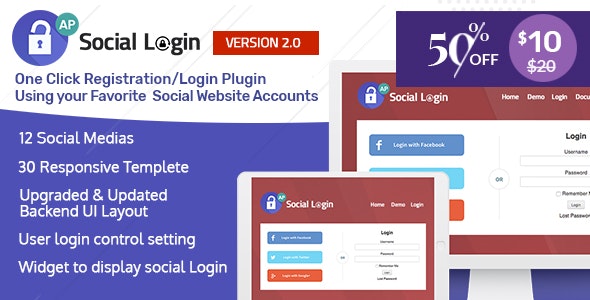 Social Login WordPress Plugin v2.0.8 - AccessPress Social Login Social Login WordPress Plugin v2.0.8 - AccessPress Social Login