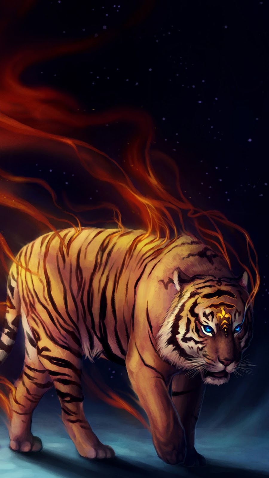 Fantasy Fire Tiger Wallpaper