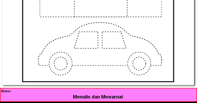 Materi Prasekolah LEMBAR KERJA BELAJAR MENULIS DAN MEWARNAI