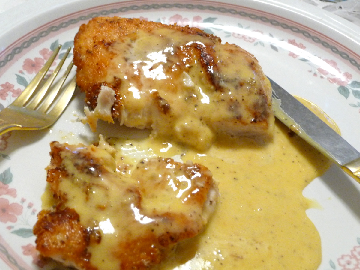 “BREADED” FRIED CHICKEN WITH HONEY MUSTARD SAUCE