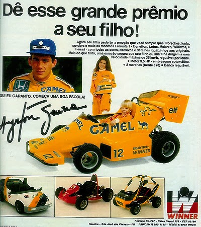 Mini Buggy do Ayrton Senna - brinquedo dos anos 80. Propaganda antiga.