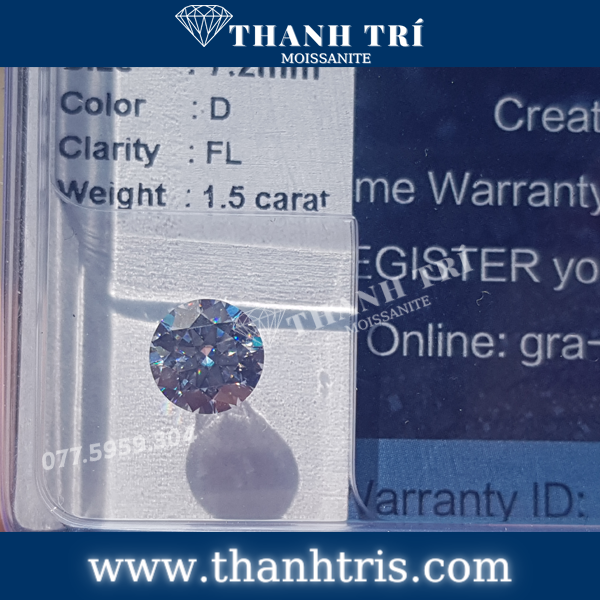 Kim cương Moissanite Round 7ly2