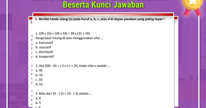 Soal Uts Matematika Kelas 6 Semester 1 Beserta Kunci Jawaban Materi Soal Uts Matematika Kelas 6 Semester 1 Beserta Kunci Jawaban Materi