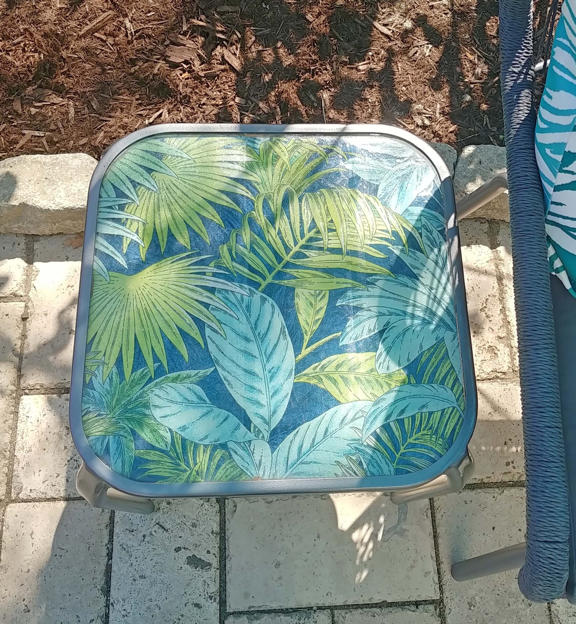 DIY Boho Patio Side Table Makeover Little Vintage Cottage