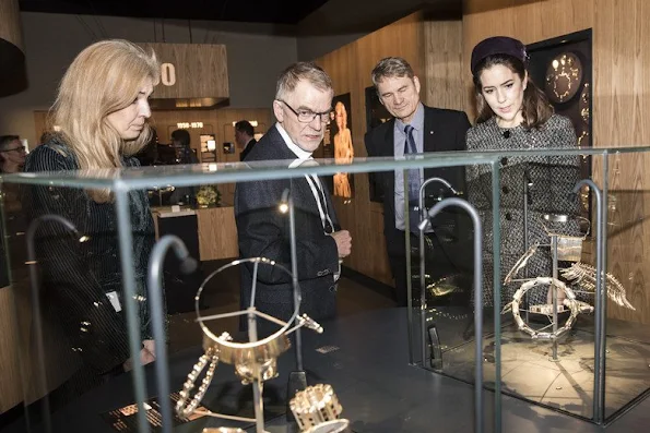 Crown Princess Mary opened the exhibition "The Jewellery Box" at the Old Town Museum in Aarhus wore Prada suit skirt