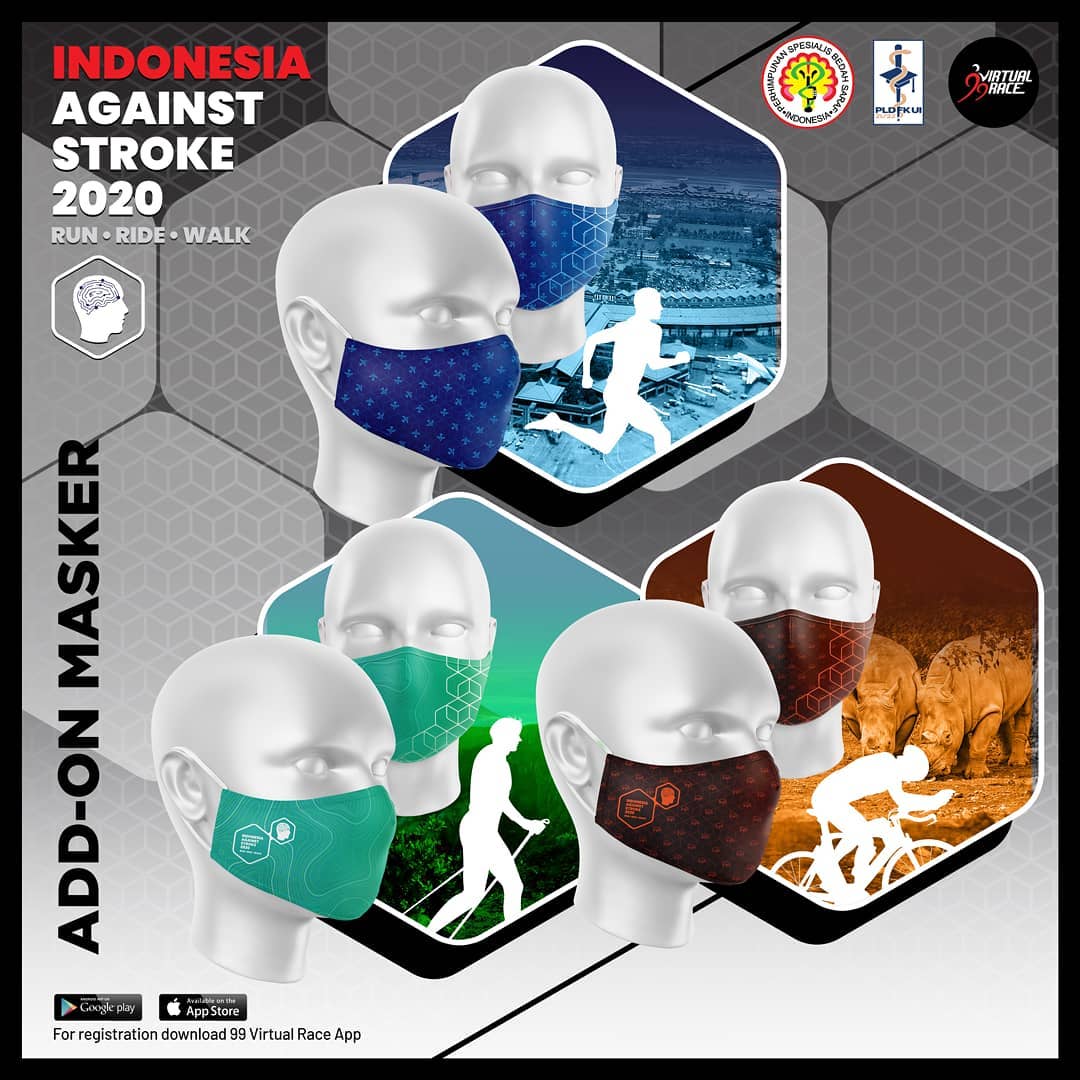 Masker 🔍 Run Ride Walk Indonesia Against Stroke • 2020 Masker - Run Ride Walk Indonesia Against Stroke • 2020